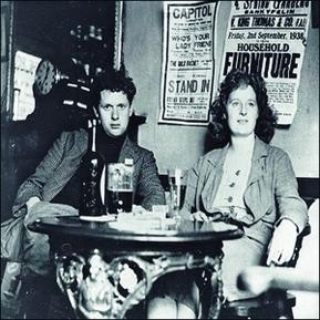 Dylan Thomas and Caitlin in Brown's Hotel Laugharne